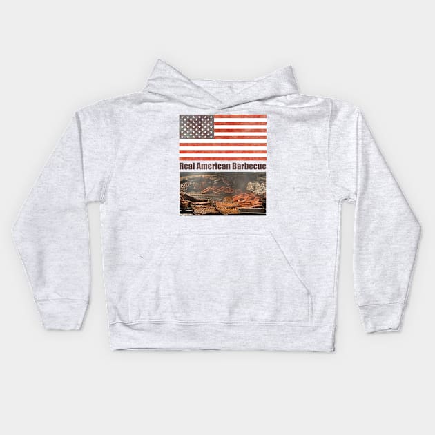 Real American Barbecue Kids Hoodie by learntobbq